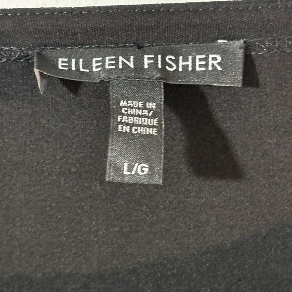 Eileen Fisher Large Black Layer Silk Long Sleeve Tunic Button Ballet details - Picture 5 of 10